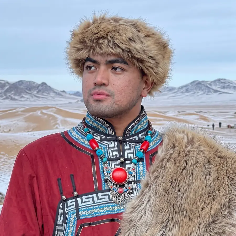 Merald in the winter Gobi