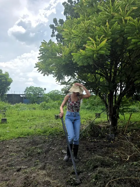 Mirjan working in a farm field